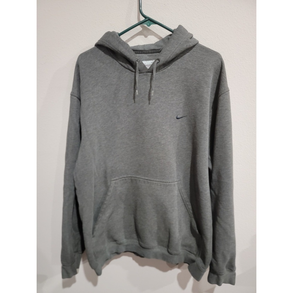 Nike 90s Vintage Grey Embroidered Swoosh Hoodie Men's XL Pullover